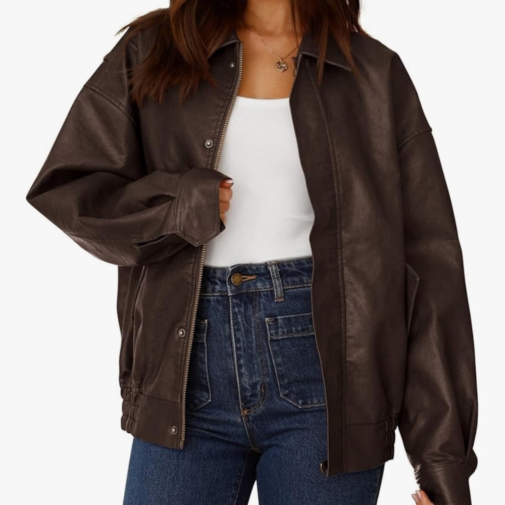 NWOT PRETTYGARDEN Women's Faux Leather Motorcycle Jacket